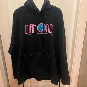 Diamond Supply Co. Black Hoodie with Pink Logo
